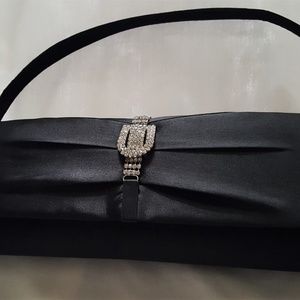 Satin Clutch w/ Rhinestone Clasp (Vintage)